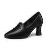 New Style Shoes, Leather Shoes, Middle-aged Shoes, Chunk-heeled Shoes, Single Shoes for Women