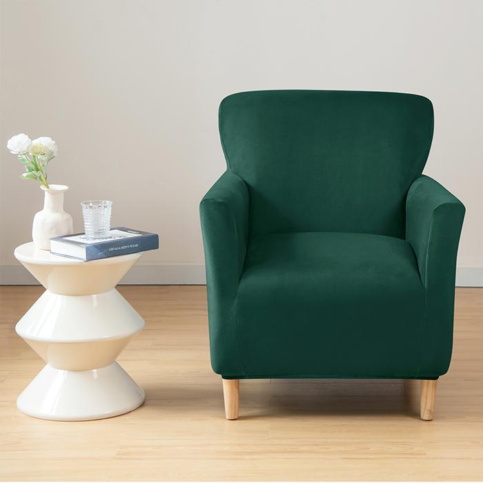 Cover For Small Armchair S, Velvet, Bottle Green
