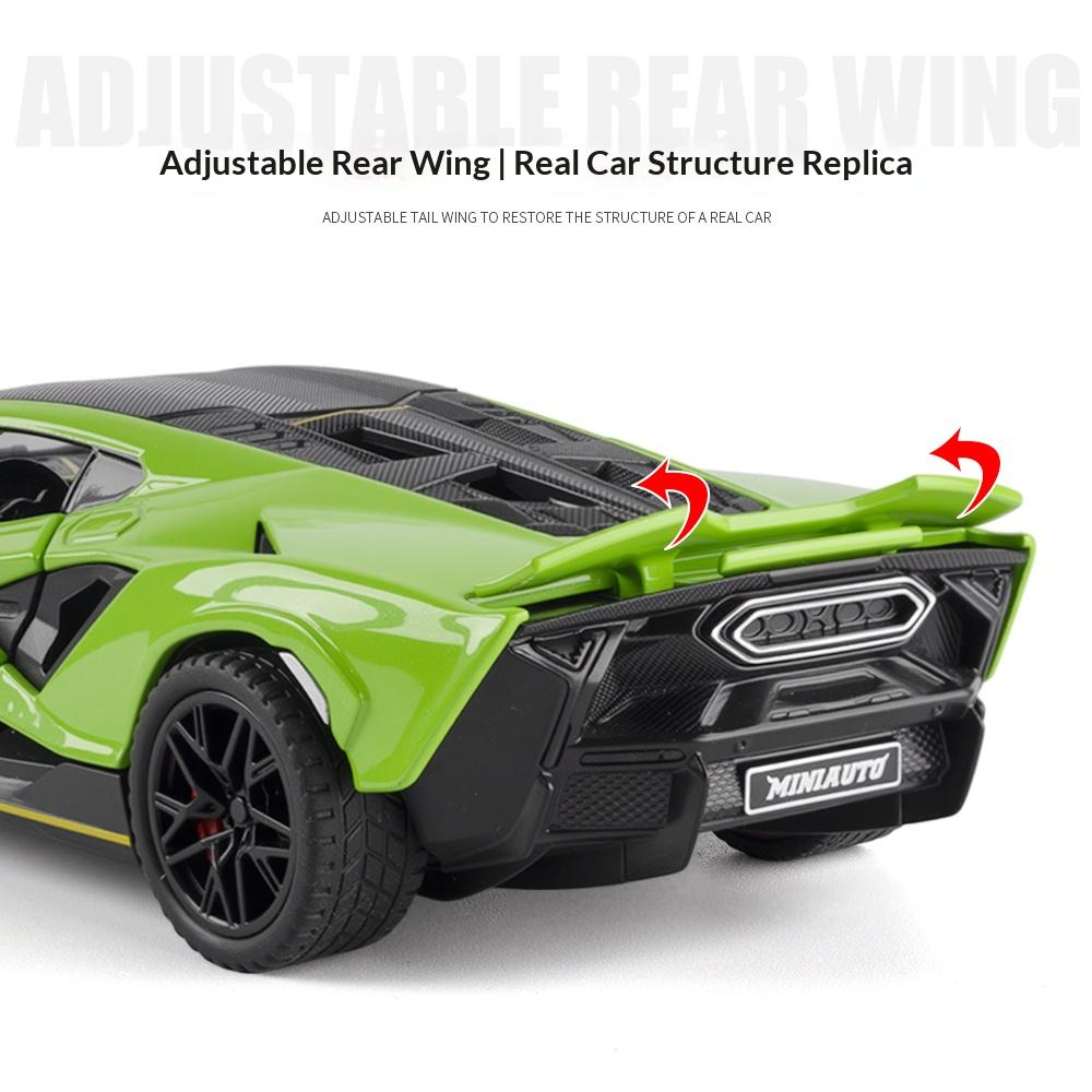 1:32 Scale Lambo Alloy Die-cast Sports Car 4-door Pull-back Sound and Light Base Car Model Children's Toy Ornaments Gift