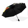 1 PC Automatic Folding Umbrella - Zebras In Tropical Flowers Pattern, Portable & Foldable Design with 8 Ribs, Christmas Birthday Gifts
