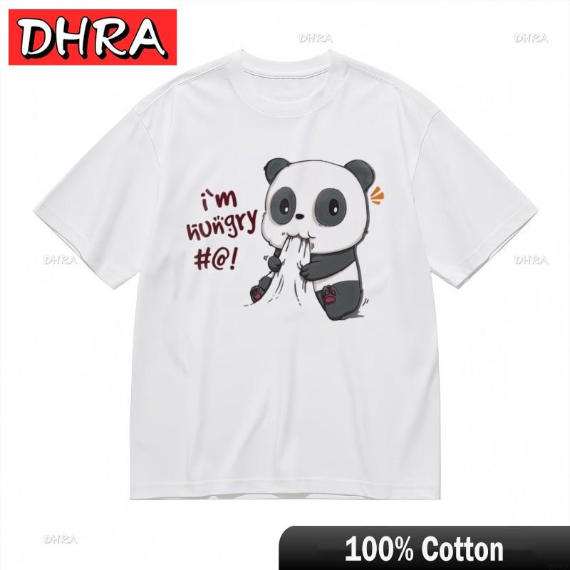 Unisexs Trend Breathable Classic TShirt Cute Red Ear Panda Graphic Cotton Tee Minimalist Shirts TShirts for Summer TShirt Femme 4XL