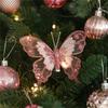QX2E Set of 3 Glittering Butterfly with Clip for Christmas Tree Holiday Decoration