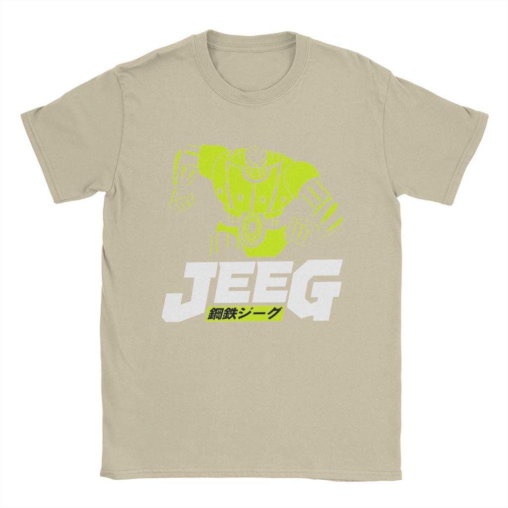 Anime Koutetsu Steel Jeeg Robot Men T Shirts Funny Tees Short Sleeve Crewneck T-Shirts Pure Cotton Plus Size Clothes