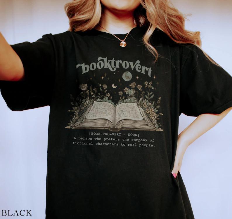 Booktrovert Shirt Cute Book Lovers Shirt Booktrovert Definition Graphic Tee