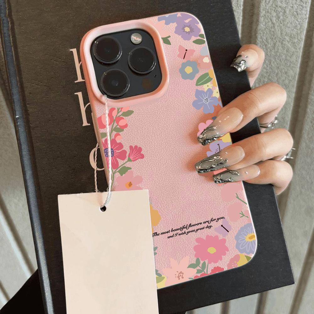 

INS Cool Tulip Flower Luxury Lichee leather pattern Phone Case For Redmi A5 A3 A1 14C 13 12 10 9 8 K60 Ultra Shockproof Cover Redmi 10