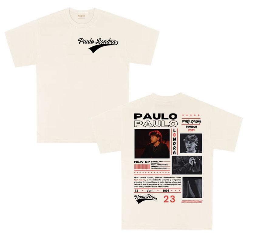 The 2026 Summer Hit Rapper Paulo Londras Retro Casual and Trendy Shortsleeved Tshirt for Unisex Is A Loose and Breathable Top
