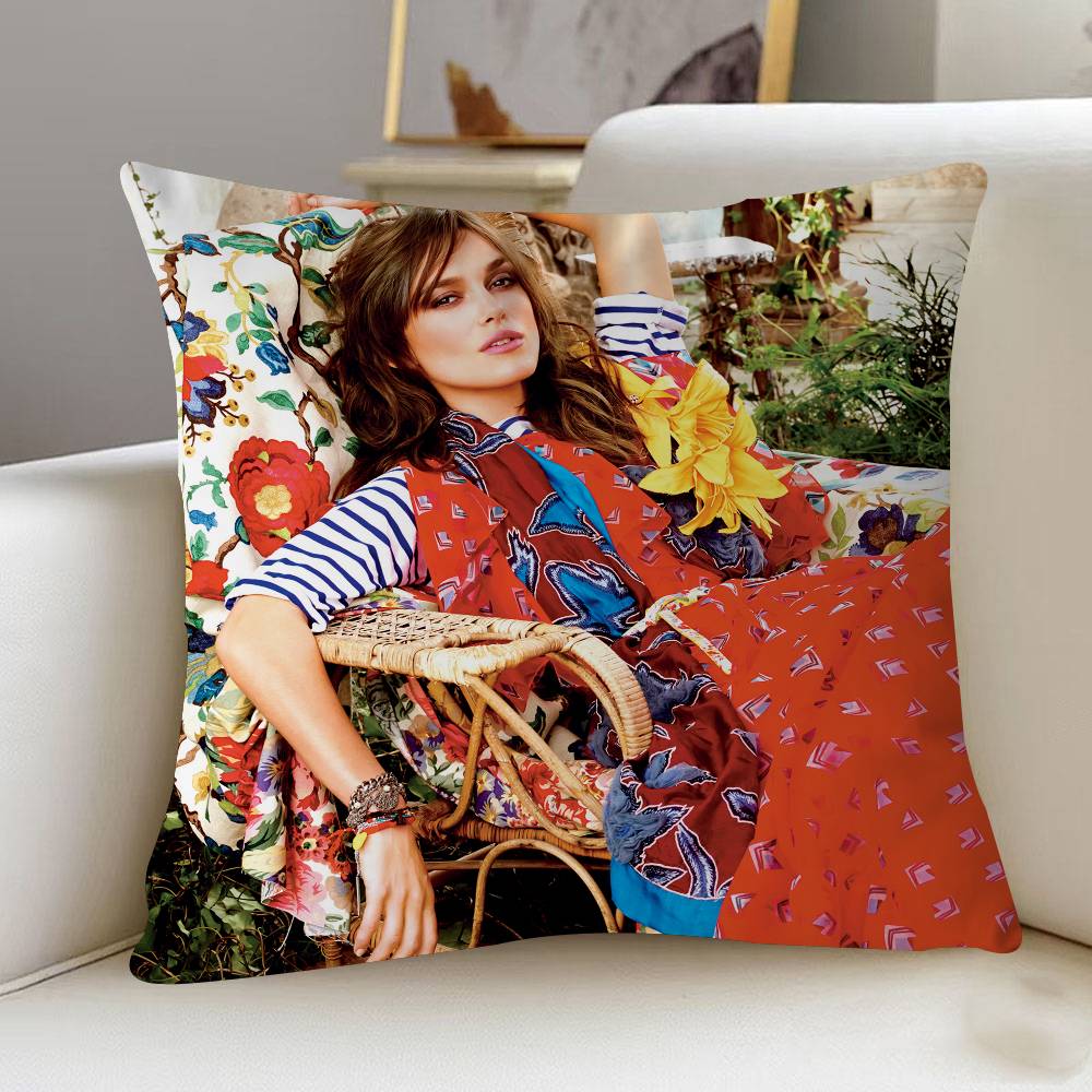 K-Keira Christina Knightley Decorative Room Aesthetics Pillow Case Home Decor Bedroom Sofa Bed Couch Pillow Cover 45x45