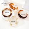 Ensemble de 4 Bracelets Bambou en Résine pour Femmes Manchette Épaisse Empilable Bracelets Manchette Tendance en Acrylique Bijoux Cadeaux pour Fête Quotidienne