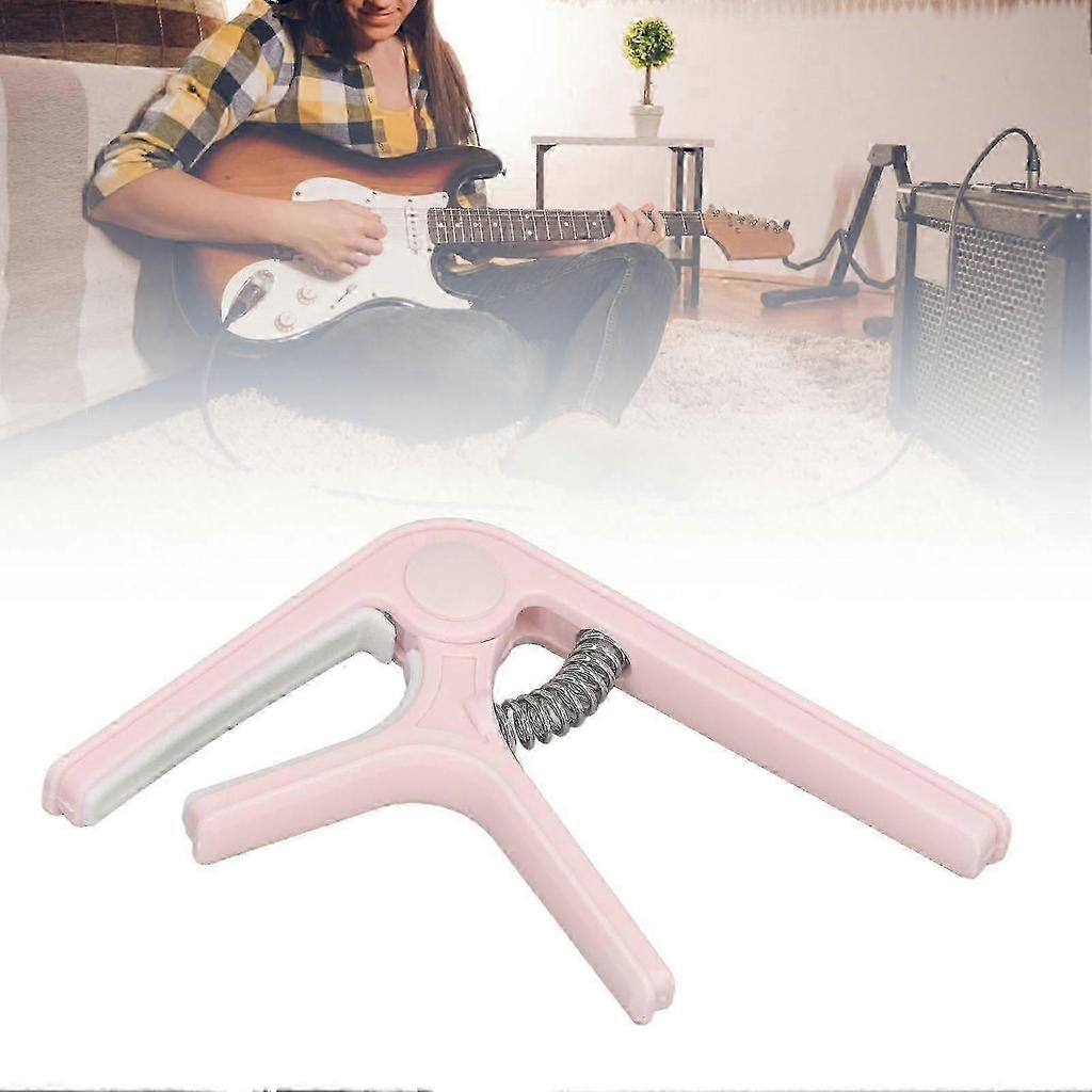 Sturdy Pink ABS Guitar Capo Spring Clamp for Acoustic Guitar 25-26s