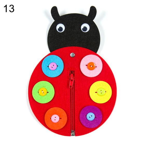 Cute Animal Flower Zipper Button DIY Non-Woven Boards Children Teaching Toy