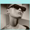Geometric Style Square Sunglasses With Uv400 Lens For Travel And Party Wear