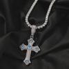 European & American Hip-Hop Cross Pendant Necklace with Diamonds