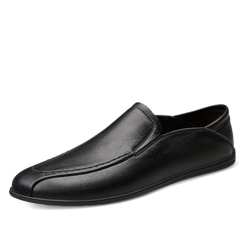 Herresko Høst Nye Herresko Ekte Skinn Business Casual Lærsko Myk Såle Brune Loafers