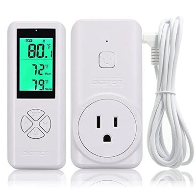 DIGITEN WTC200 Wireless Temperature Controller Thermostat Outlet Remote Control NTC Temperature Sensor Probe Heating Cooling Mode Fan Heater for