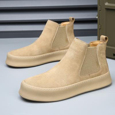 Módna členková čižma Nový prírastok Pánske Chelsea semišové kožené vysoké topánky Pánske vychádzkové tenisky Obuv Zapatos Hombre