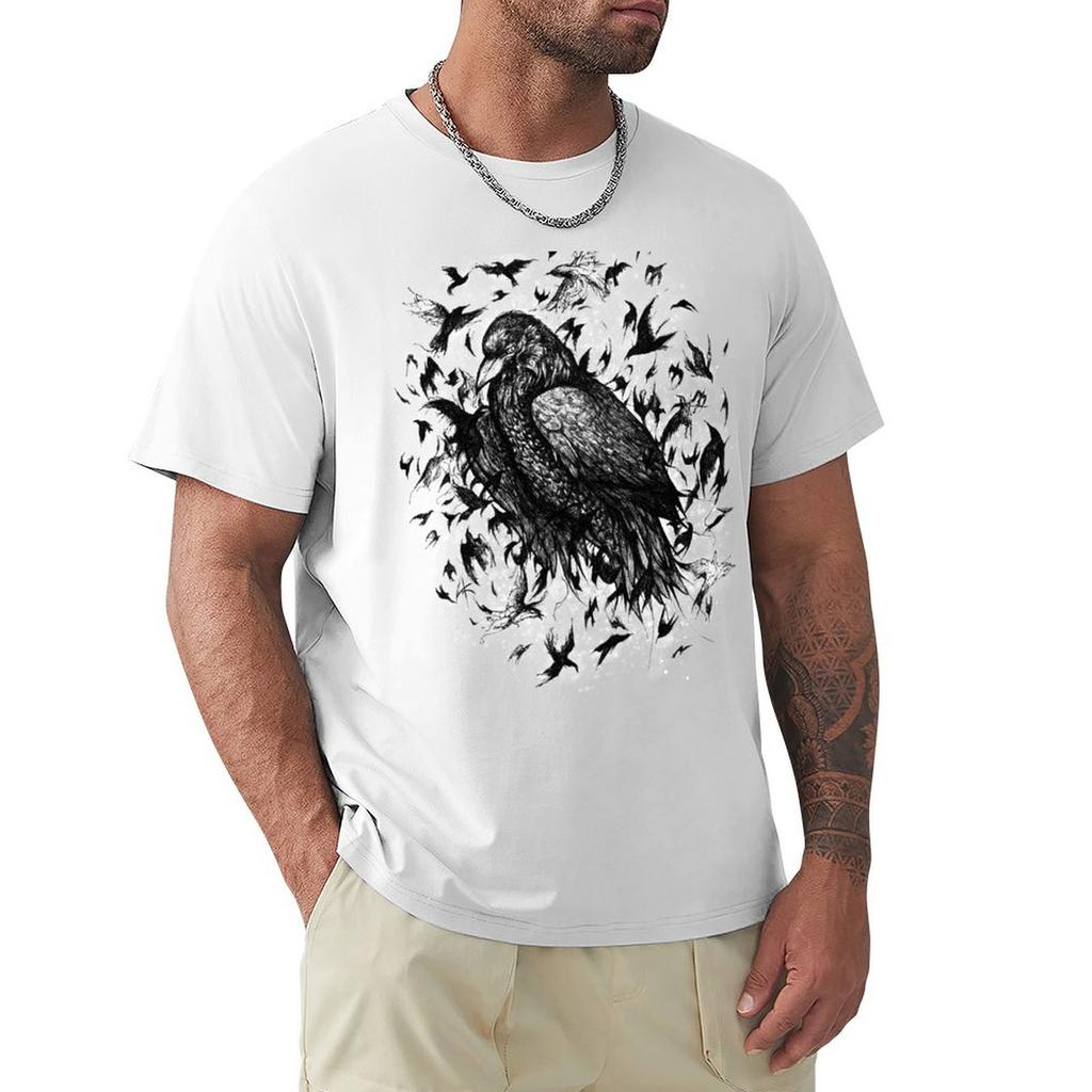 Crow Circle TShirt blue archive new edition blanks mens workout shirts