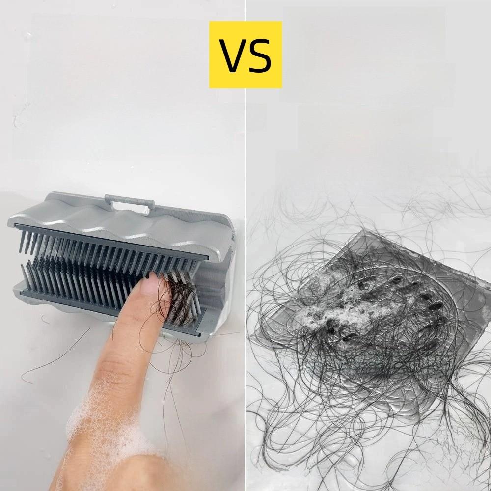 Soft Brush Bathroom Hair Catcher 2in1 Bathtub Hair Stopper Shower Hair Collector  For Home