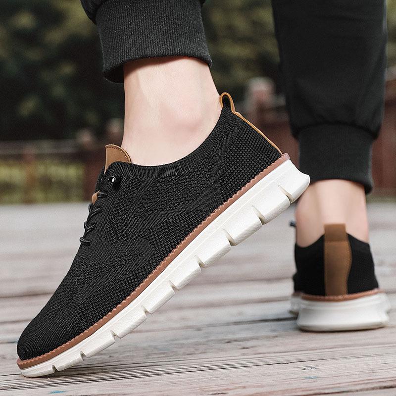 Large Size Autumn and Winter Board Shoes Low-top Casual Sports Shoes Breathable Fly-woven Mesh Single Shoes