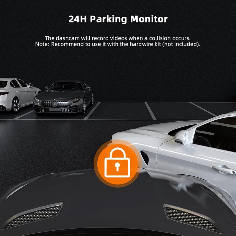 Yangood 4K Dashcam Mini Car DVR Support GPS Speed Display APP/WIFI real-time Control Night Vision2.5K Rear View Camera Black Box