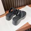 thick-soled heightening set of toe sandals for women's beach vacation style summer new slippers for women to wear muffin waterproof table slippers