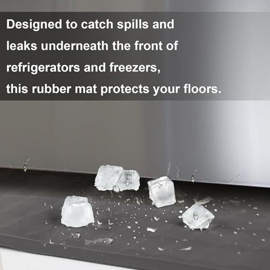 Silicone Refrigerator Spill Mat & Drip Catcher Tray Anti-Slip Waterproof Floor Protector for Fridge Washing Machine Wine Cabinet & Dryer