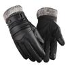 Herbst- und Winter-Fahrhandschuhe Motorrad Fleece verdickt Touchscreen warm winddicht kalt Ski Herren Lederhandschuhe