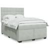 VidaXL Slat Bed Base and Mattress Light Grey 140x200cm Velvet 3293230
