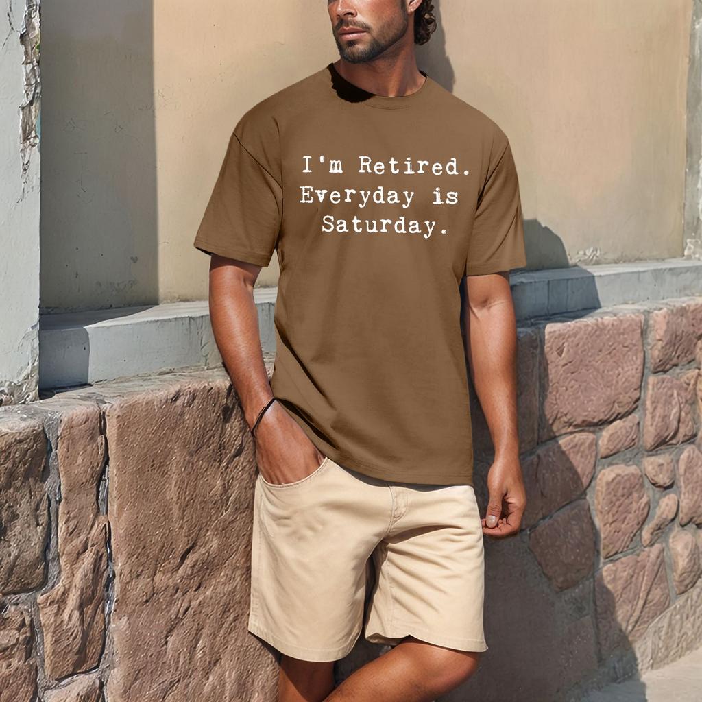 Men's Popular T-shirt Printed Round Neck Short Sleeve T-shirt