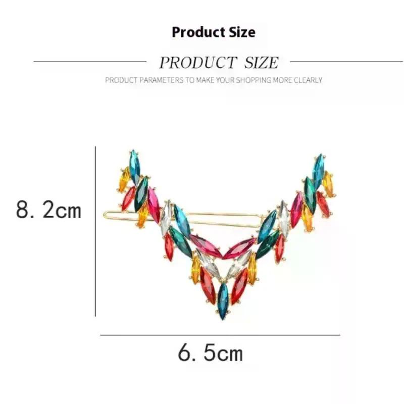 1 Stück Koreanische V-förmige Schnalle Haarnadeln Luxuriöse Glänzende Kristall Haarspange Für Damen Mädchen Haarschmuck Kopfschmuck Mode Ornamente