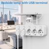 4000W European Standard Outlet Wall Mounted Smart Night Light Independent Switch Eu Plug Power Strip with USB C Ports Charging