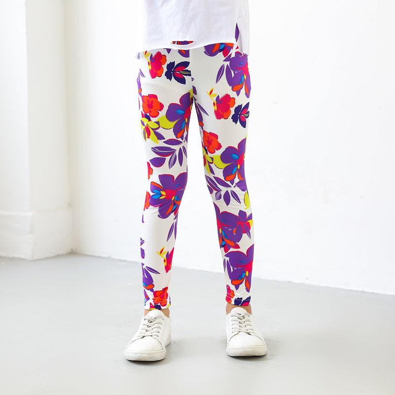 

Удобные и дышащие леггинсы для девочек на весну и лето, тонкие детские штаны, эластичные облегающие штаны с принтом 160 магнолия