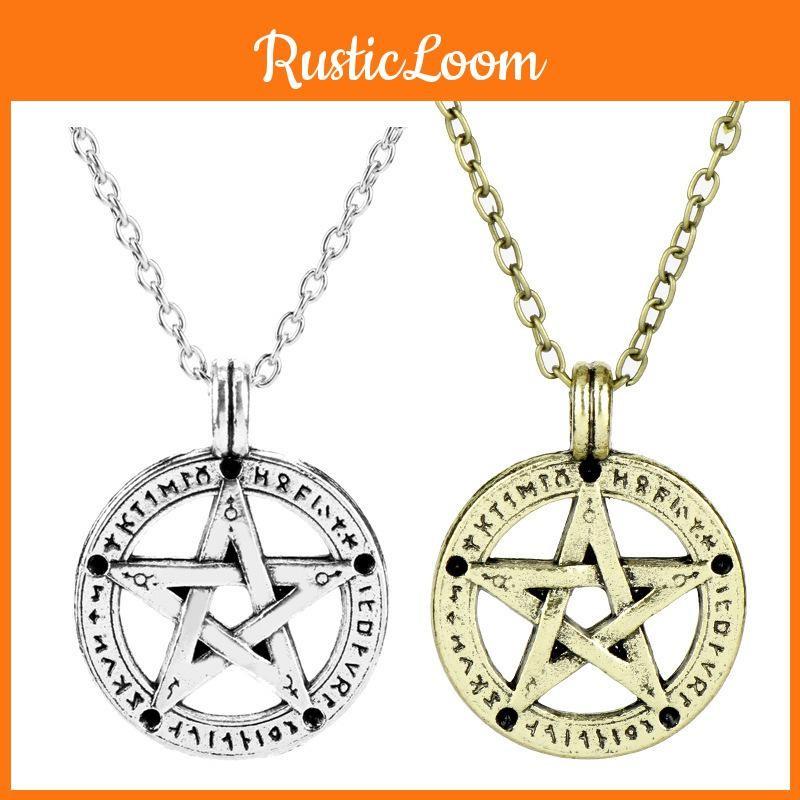 Pendant Ankh Supernatural Necklace With Alloy Material And Snake Chain For Gift And Cosplay Use