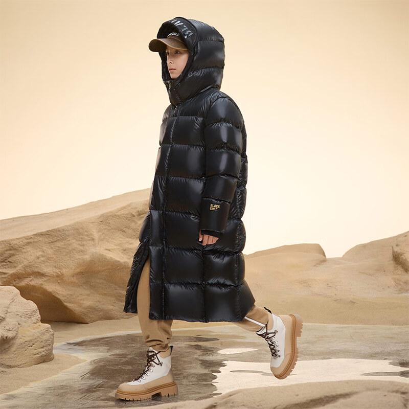 Gaofeng Black Gold Kids' Extended Hooded Goose Down Jacket