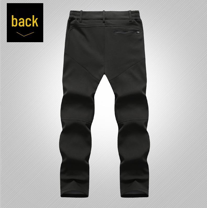 Men's Plus Size Fleece-Lined Waterproof Softshell Hiking Pants - XL