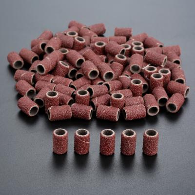 100Pcs 1/4" 6.35mm Drum Sanding Band Nail Drill Bits Power Tool Grit 80 120 180 240 320 600 for Manicure Pedicure Polishing Tool