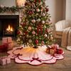 Soft Velvet Christmas Tree Skirt Plush Surface Elegant Edge Velvet Tree Skirt Delicate Trim Rustic Style Furry Tree Skirt