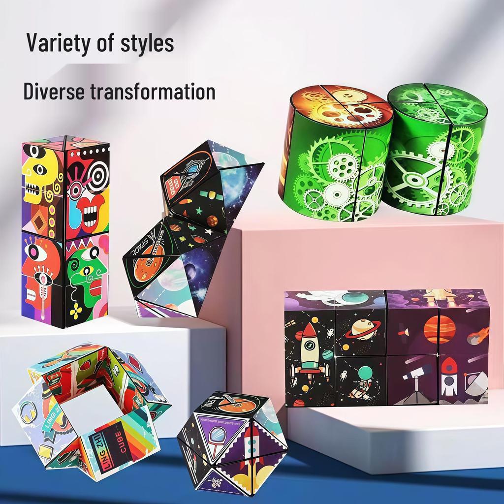 3D Geometric Magnetic Rubik's Cube: Endless Puzzle Toy for Kids' Cognitive Development