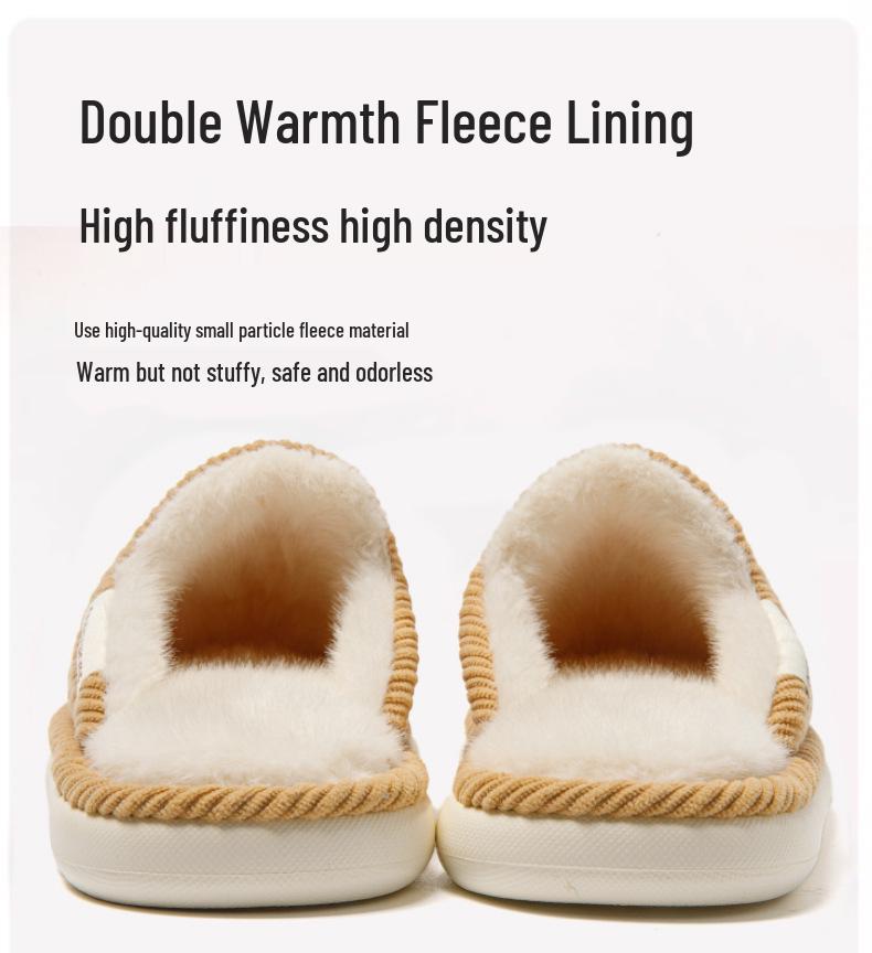2025 Neue Warme Cord-Hausschuhe: Dicksohliges, rutschfestes Hausschuhwerk für Damen und Herren