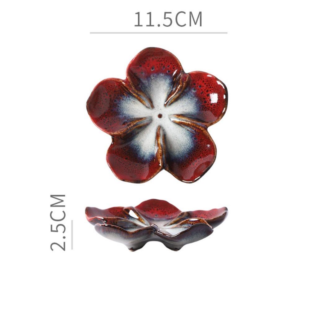 Retro Multi-color Ceramic Craft Dish Creative Decorative Flower Shaped Small Dish Dipping Sauce Dish Gifts