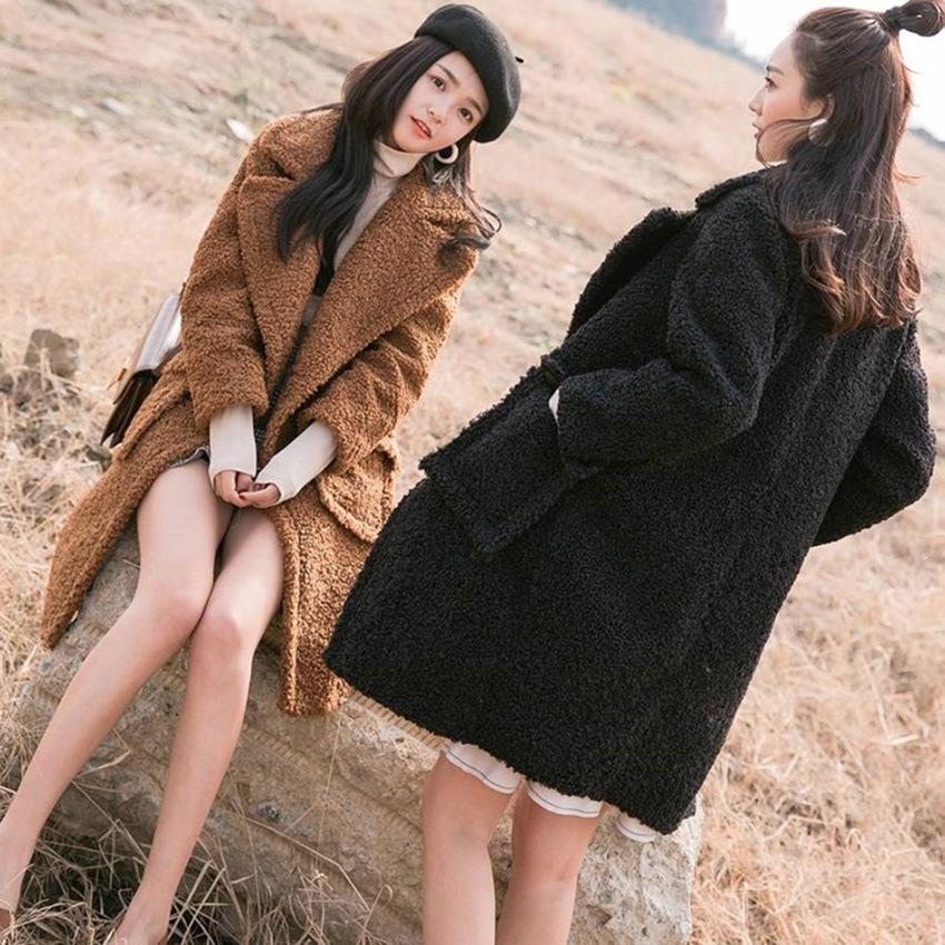 Imitation mink velvet coat women's coat coat women's medium and long trench coat women's lamb wool coat fur coat