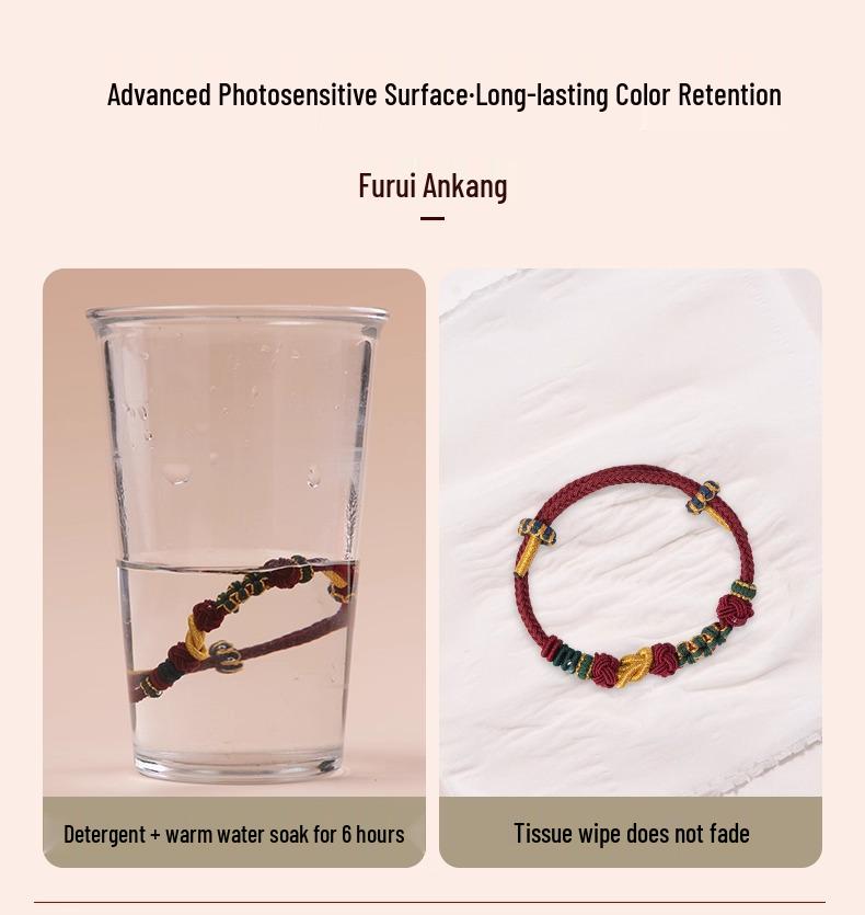 Chinese Style Gold Braided Rope Bracelet: Wearable Hand-Woven Rope for Couples, Perfect Christmas Gift