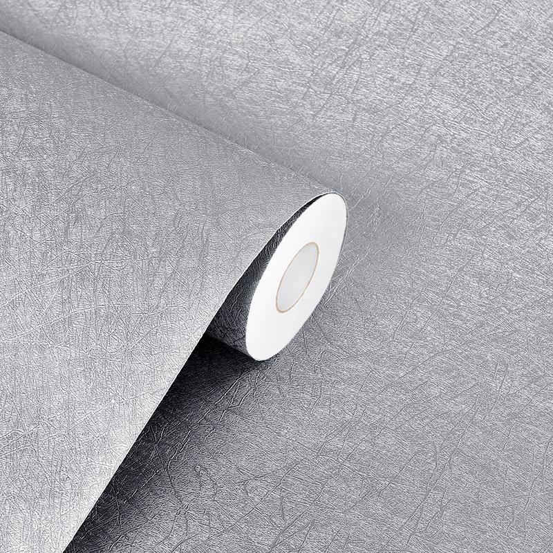 Linen Texture Self-Adhesive Waterproof Wallpaper for Bedroom & Living Room - Thickened, Solid Color, Moisture-Proof, Simple Design.