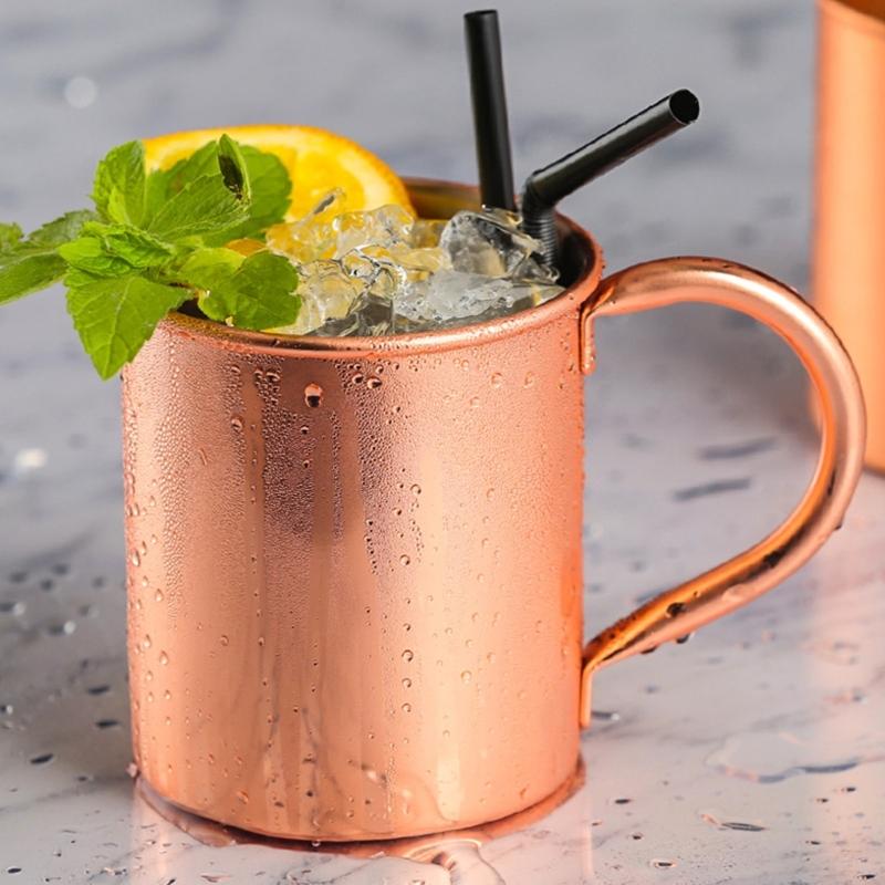 Copper Plated Drinking Mug Stainless Steel Mug Cocktails Drinkware For Cold Hot Beverages In Bar Or Home Gatherings