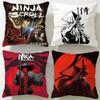 Stylish Nninja Scrollful Cushion Cover Soft  EasyWash Pillow Case  Versatile for Couch Bed Travel and Office