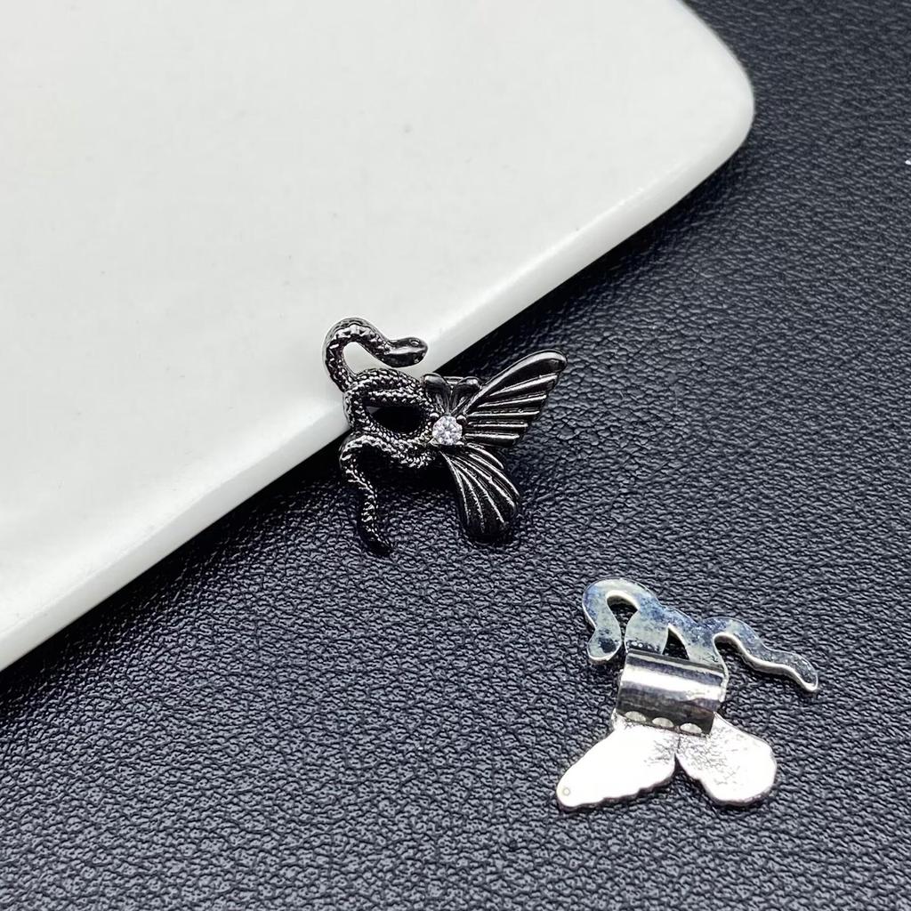 Gun Black 3D Snake Butterfly Spacer Beads for DIY Jewelry and Beaded Bracelets