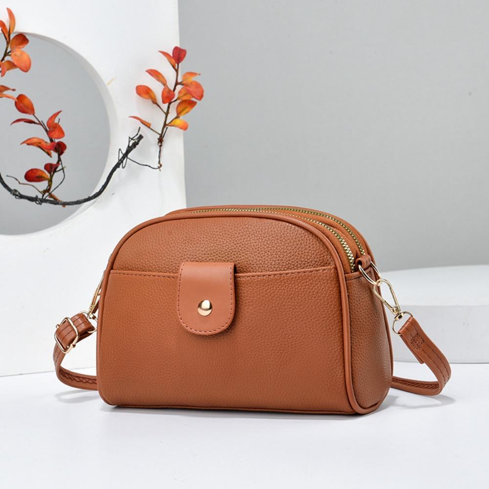 PU Leather Niche Shoulder Bag Solid Color Simple Square Bag Ins Small Crossbody Bag  Outdoor