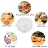 Food Cover - 12pcs - Stretchable Silicone - Reusable - Leak-proof - White