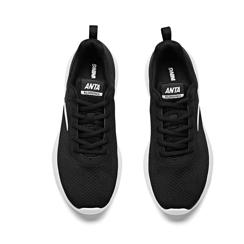Anta Comfortable Sports Shock Absorption Non-Slip Wear-Resistant Breathable Low-Top Running Shoes Women Sneaker Black White 92915526-1