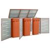 VidaXL Shelter for Three Bins 207x77.5x115 Cm Stainless Steel, 52.05 Kg