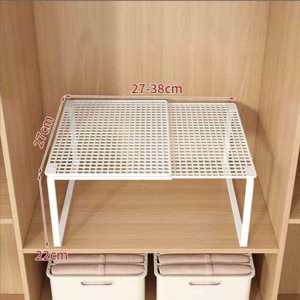 DIY Metal Closet Shelf Adjustable Telescopic Wardrobe Divider Board Expandable Retractable Stackable Shelves Dormitory
